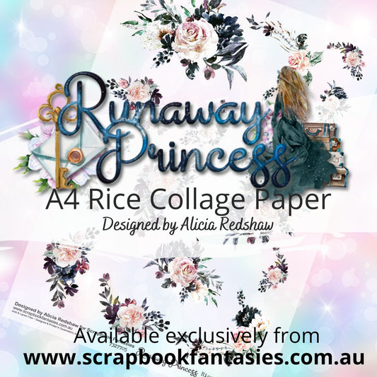 Runaway Princess A4 Rice Collage Paper - Moody Florals