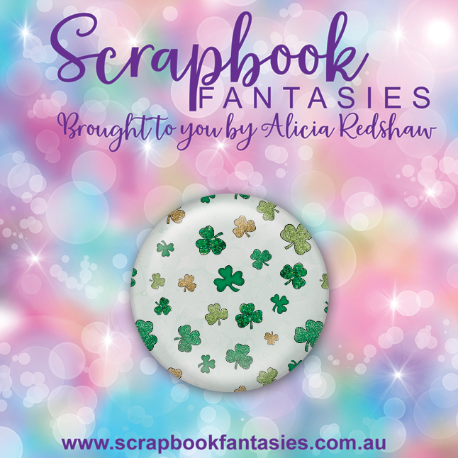 Saint Patrick's Day Flair Button [1"] - Shamrock Pattern (1 piece) Designed by Alicia Redshaw