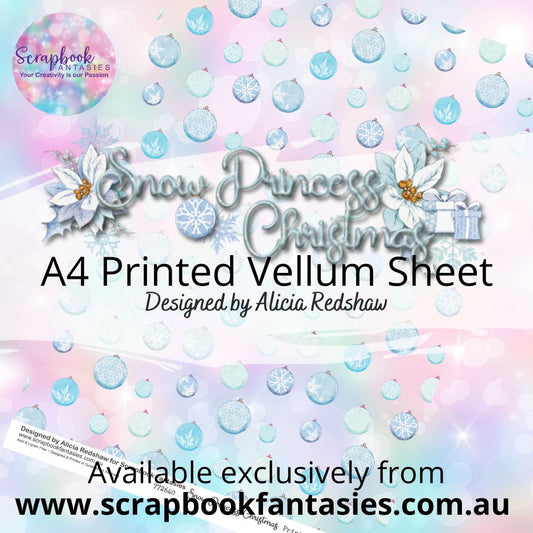 Snow Princess Christmas A4 Printed Vellum Sheet - Baubles 772640