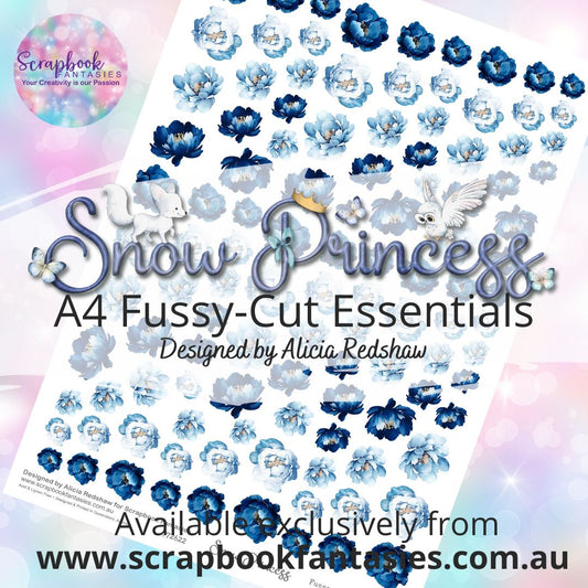 Snow Princess A4 Colour Fussy-Cut Essentials - Blue Roses 772622