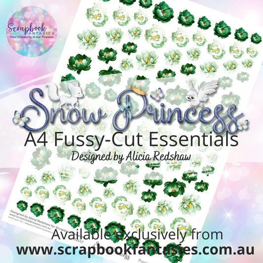 Snow Princess A4 Colour Fussy-Cut Essentials - Green Roses 772625
