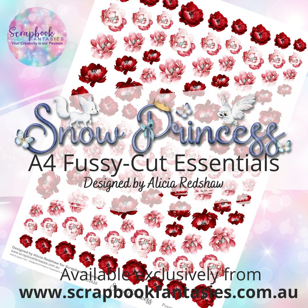 Snow Princess A4 Colour Fussy-Cut Essentials - Red Roses 772626