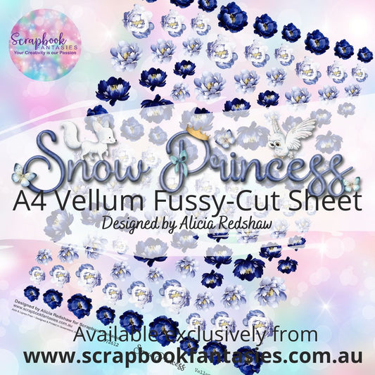 Snow Princess A4 Vellum Colour Fussy-Cut Sheet - Purple Roses 772612
