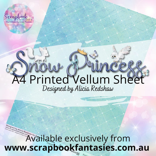 Snow Princess A4 Printed Vellum Sheet - Aqua Pattern 772636