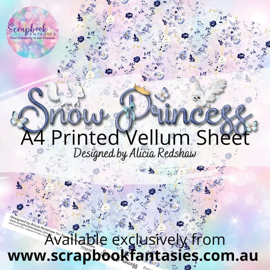 Snow Princess A4 Printed Vellum Sheet - Floral Pattern 772635