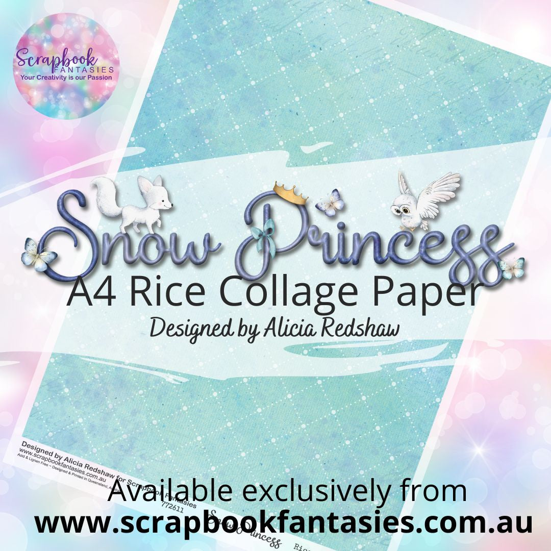 Snow Princess A4 Rice Collage Paper - Aqua Pattern 772611