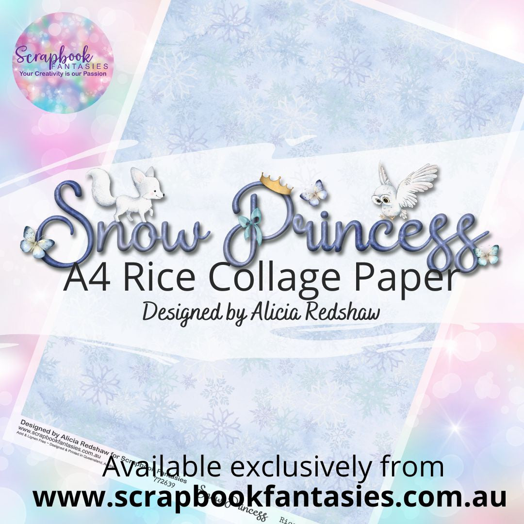 Snow Princess A4 Rice Collage Paper - Snowflake Pattern 772639