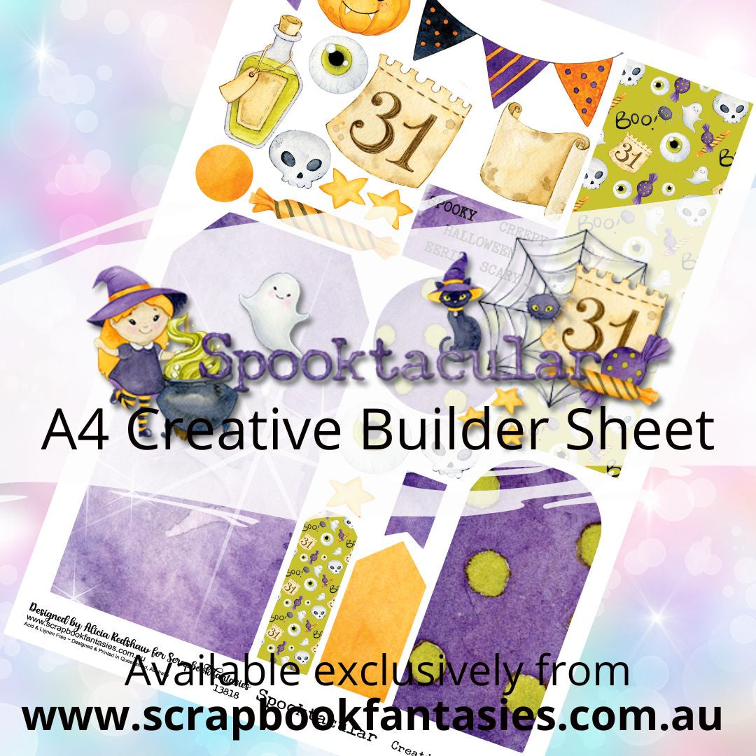 Spooktacular A4 Creative Builder Sheet - Designed by Alicia Redshaw