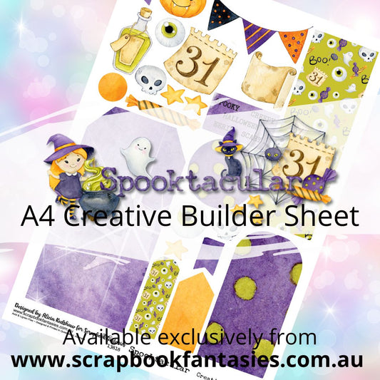 Spooktacular A4 Creative Builder Sheet - Designed by Alicia Redshaw