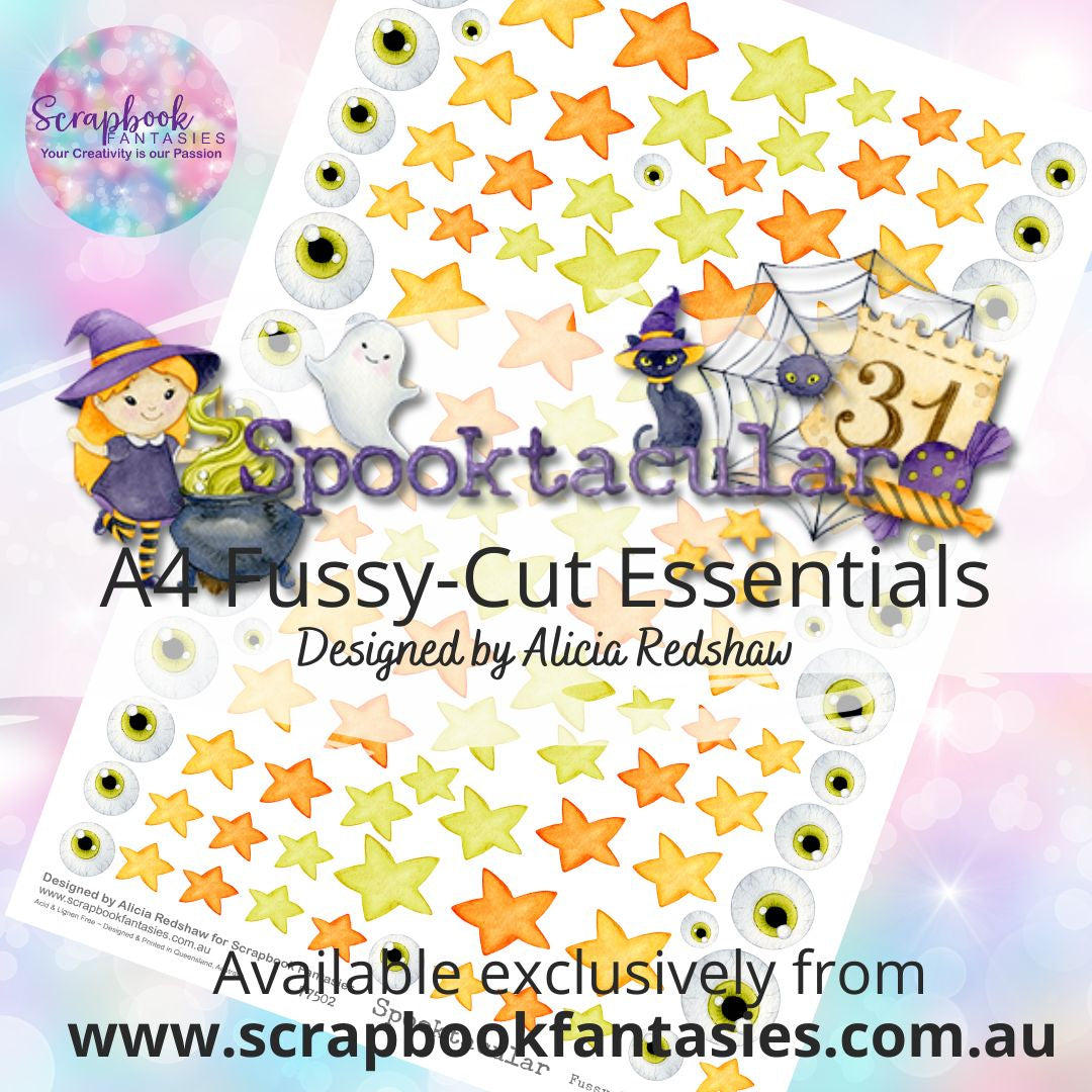 Spooktacular A4 Colour Fussy-Cut Essentials - Stars & Eyeballs 77502