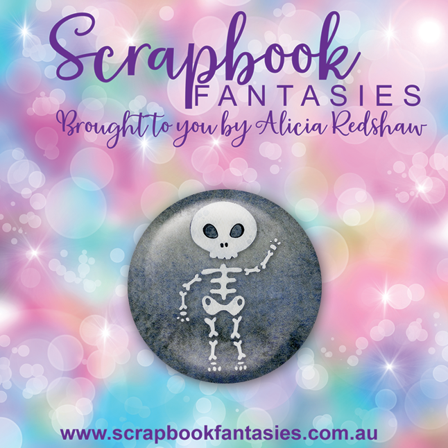 Spooktacular Flair Button [1"] - Skeleton (1 piece) Designed by Alicia Redshaw