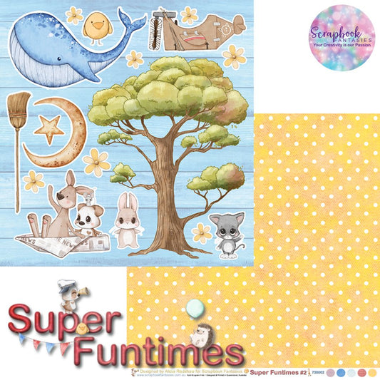 Super Funtimes 12x12 Double-Sided Patterned Paper 2 - Designed by Alicia Redshaw Exclusively for Scrapbook Fantasies 738002