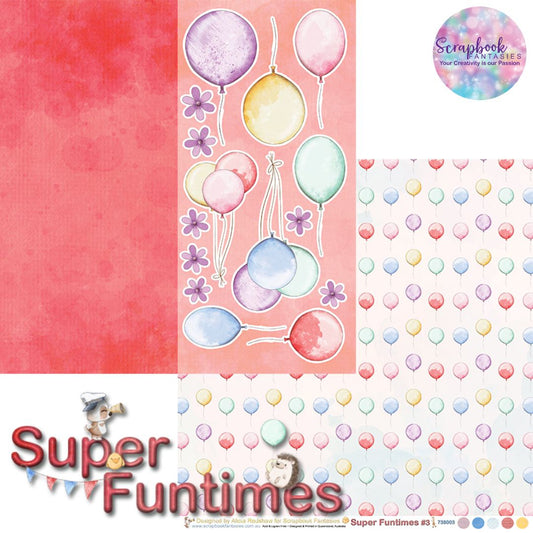Super Funtimes 12x12 Double-Sided Patterned Paper 3 - Designed by Alicia Redshaw Exclusively for Scrapbook Fantasies 738003