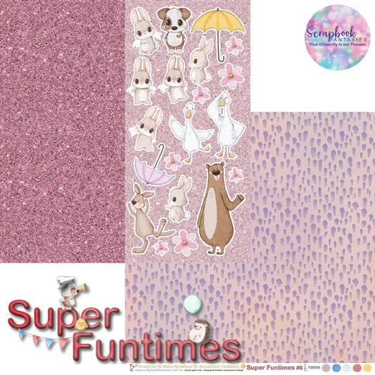 Super Funtimes 12x12 Double-Sided Patterned Paper 6 - Designed by Alicia Redshaw Exclusively for Scrapbook Fantasies 738006