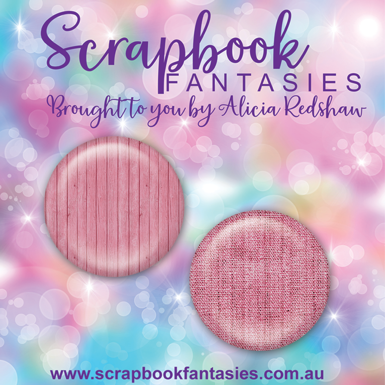 Swan Princess Flair Buttons [1"] - Mid Pink Patterns (2 pieces) Designed by Alicia Redshaw