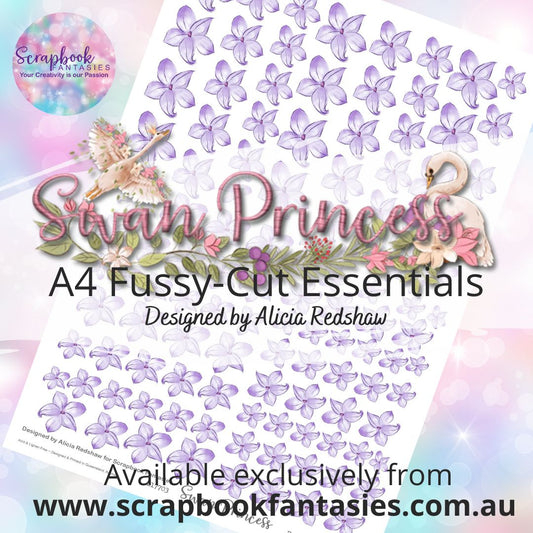Swan Princess A4 Colour Fussy-Cut Essentials - Lilac Flowers 217703