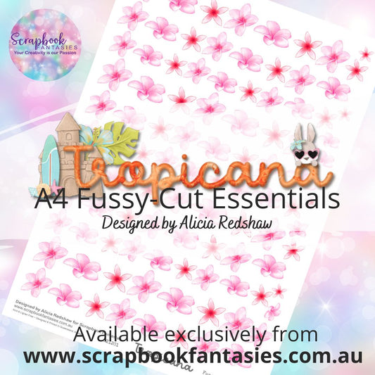 Tropicana A4 Colour Fussy-Cut Essentials - Hot Pink Frangipanis 821201