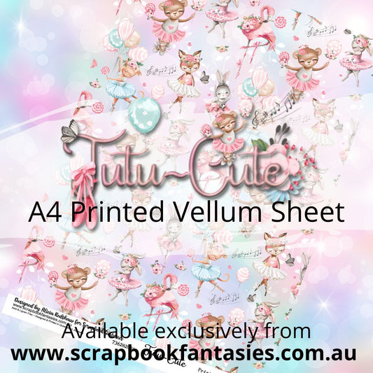 Tutu-Cute A4 Printed Vellum Sheet - Ballerinas 73628204