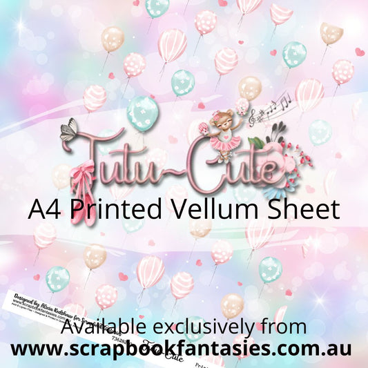 Tutu-Cute A4 Printed Vellum Sheet - Birthday Balloons 73628200