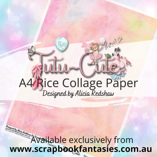 Tutu-Cute A4 Rice Collage Paper - Pink Paint