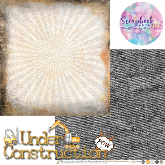 Under Construction 12x12 Double-Sided Patterned Paper 1 - Designed by Alicia Redshaw Exclusively for Scrapbook Fantasies