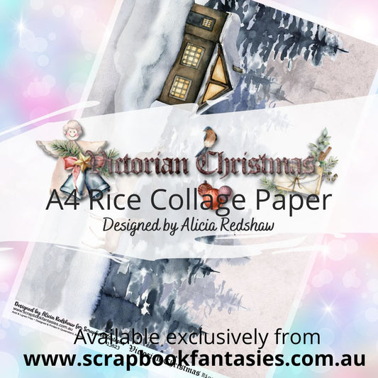 Victorian Christmas A4 Rice Collage Paper - Christmas Forest