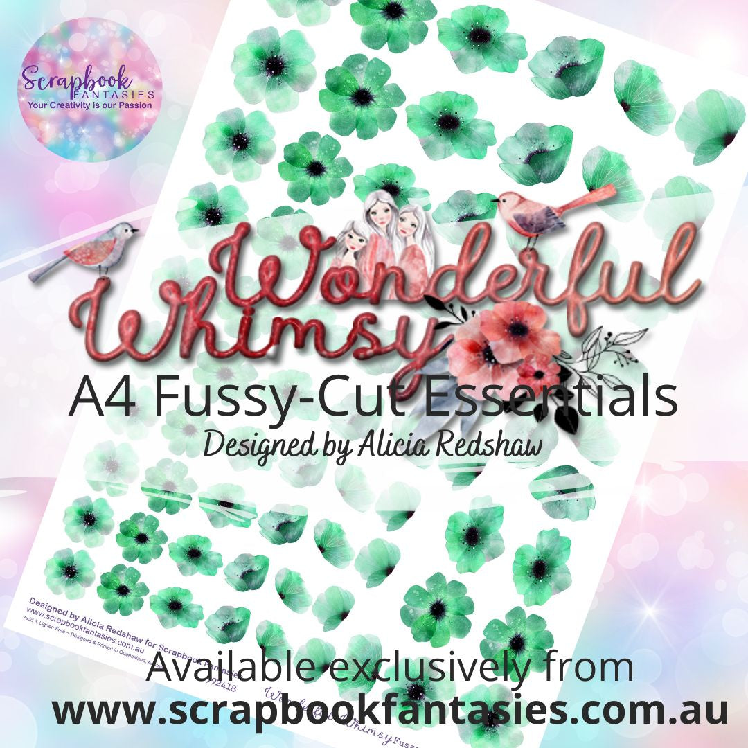 Wonderful Whimsy A4 Colour Fussy-Cut Essentials - Green Flowers 992418