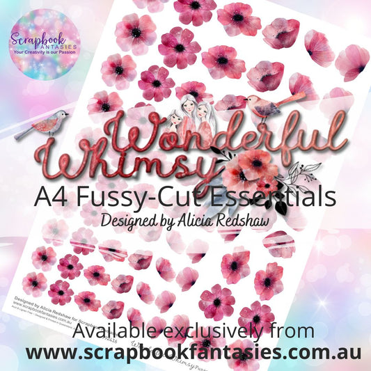 Wonderful Whimsy A4 Colour Fussy-Cut Essentials - Hot Pink Flowers 992416