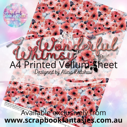 Wonderful Whimsy A4 Printed Vellum Sheet - Floral Pattern 992403