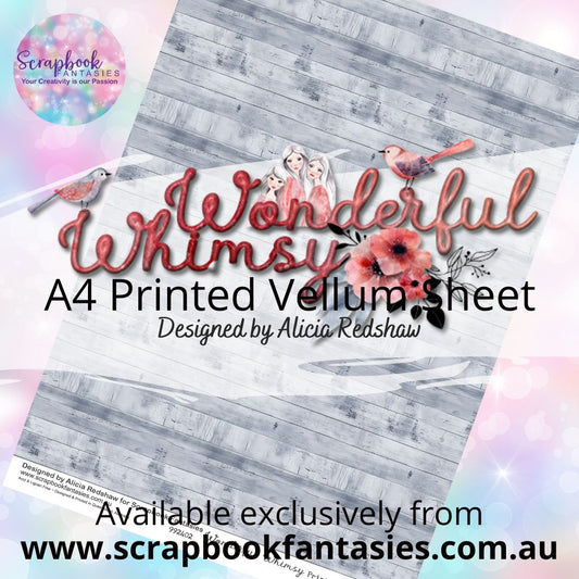 Wonderful Whimsy A4 Printed Vellum Sheet - Grey Timber 992402