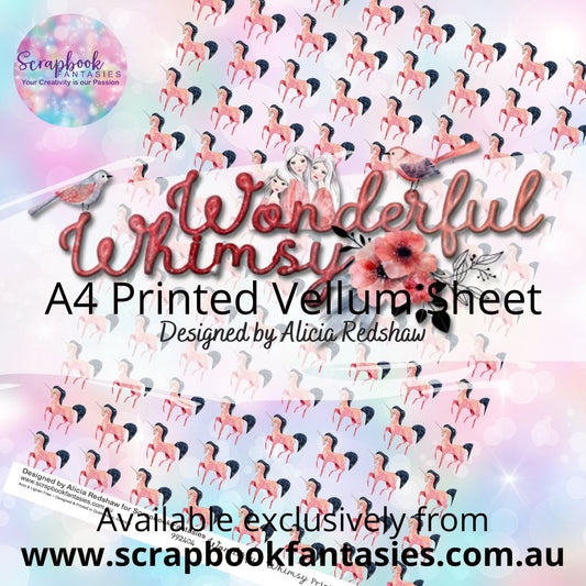 Wonderful Whimsy A4 Printed Vellum Sheet - Unicorns 992404