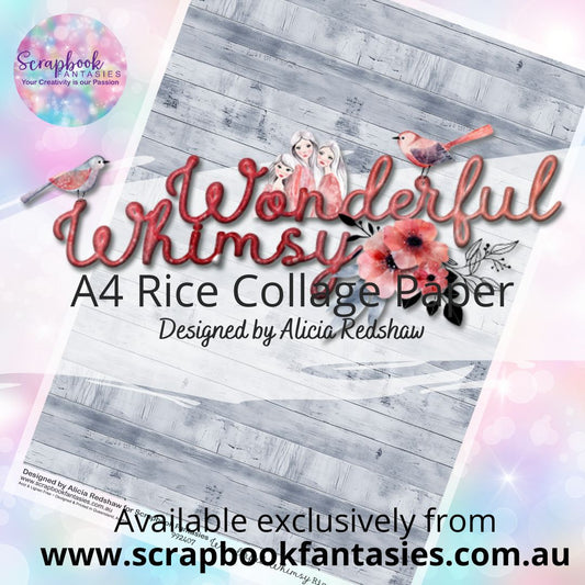 Wonderful Whimsy A4 Rice Collage Paper - Grey Timber 992407