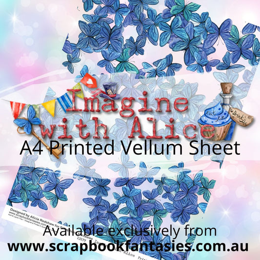 Imagine with Alice A4 Printed Vellum Sheet - Butterflies 13179