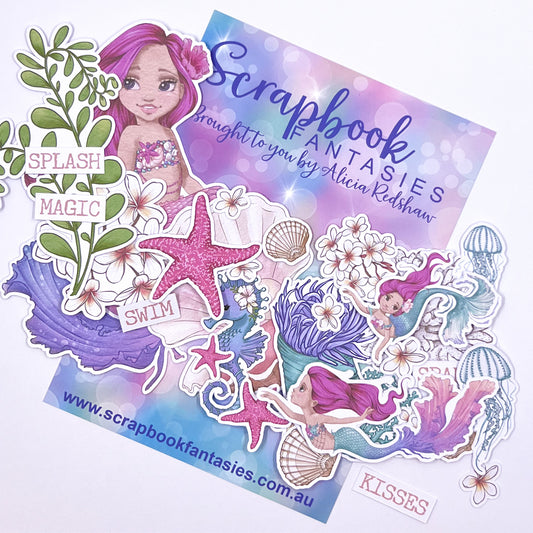Mermaid Wishes Colour-Cuts - Mermaid Build-a-Scene 5 (31 pieces) Designed by Alicia Redshaw