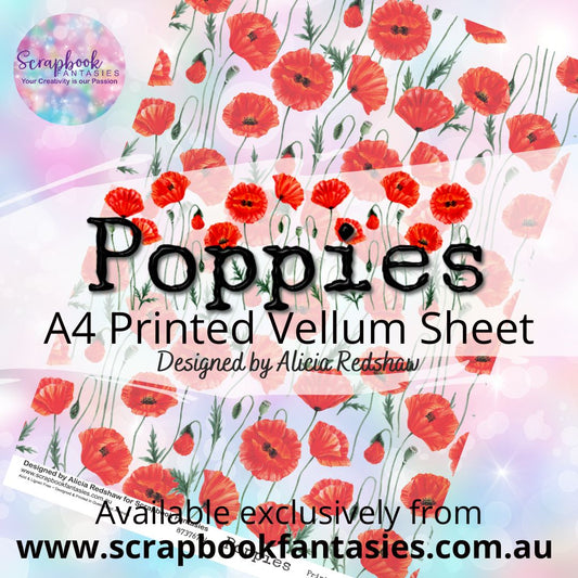 Poppies A4 Printed Vellum Sheet - Poppies 87376704