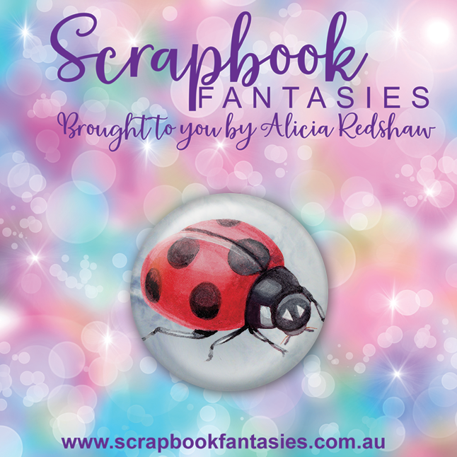 Redwood Farm Flair Button [1"] - Lady Beetle (1 piece) Designed by Alicia Redshaw Exclusively for Scrapbook Fantasies
