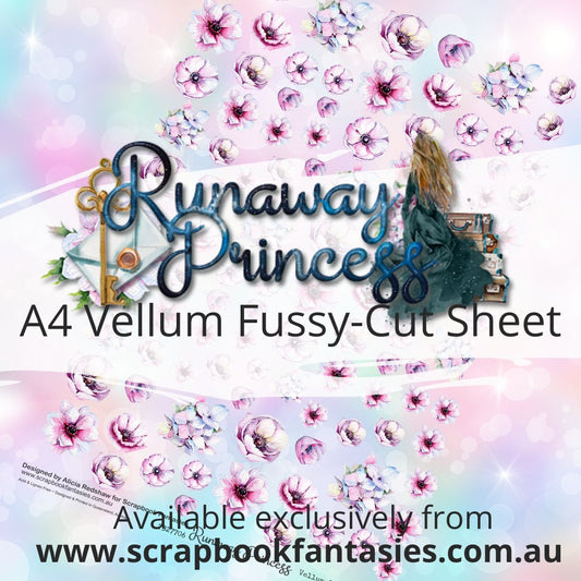 Runaway Princess A4 Vellum Colour Fussy-Cut Sheet - Flowers 7327706