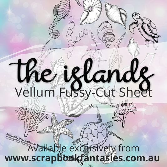 the islands A4 Vellum Fussy-Cut Sheet - Shells & Turtles 11525