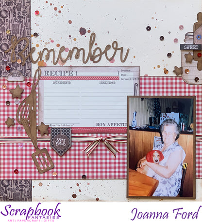 Remember When & Cooking 6"x6" Cutout Sheet (white linen cardstock) - Designed by Alicia Redshaw