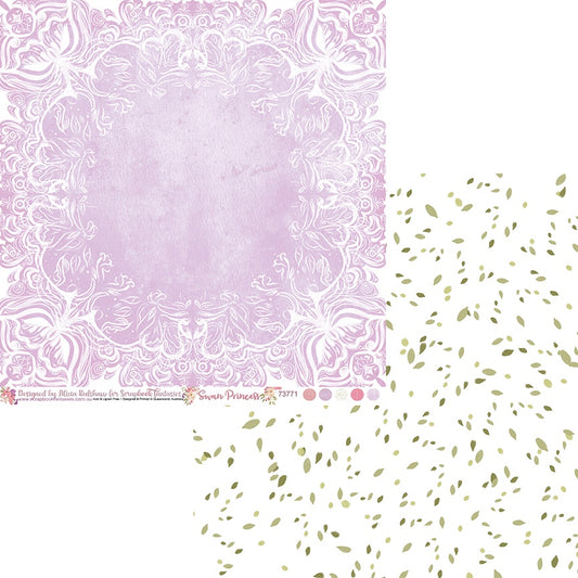 Swan Princess 12x12 Double-Sided Patterned Paper 1 - Designed by Alicia Redshaw Exclusively for Scrapbook Fantasies
