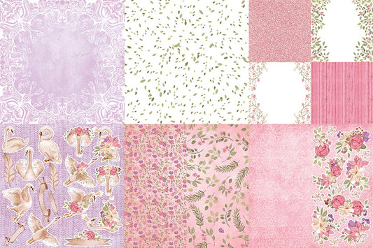 Swan Princess 12x12 Double-Sided Patterned Paper Pack - Designed by Alicia Redshaw Exclusively for Scrapbook Fantasies