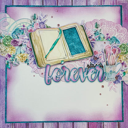 Forever 6"x2" White Linen Cardstock Title-Cut - Designed by Alicia Redshaw
