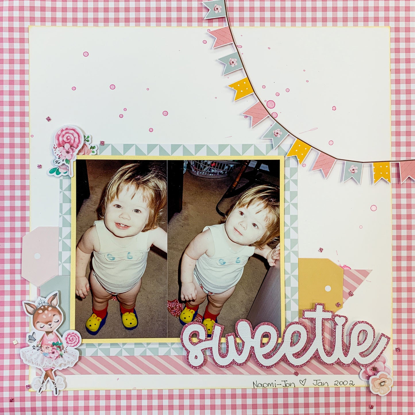 Tutu-Cute - sweetie (script) 5.75"x1.75" White Linen Cardstock Title-Cut - Designed by Alicia Redshaw